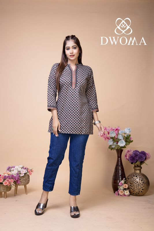 Anokhi Black Short Kurti