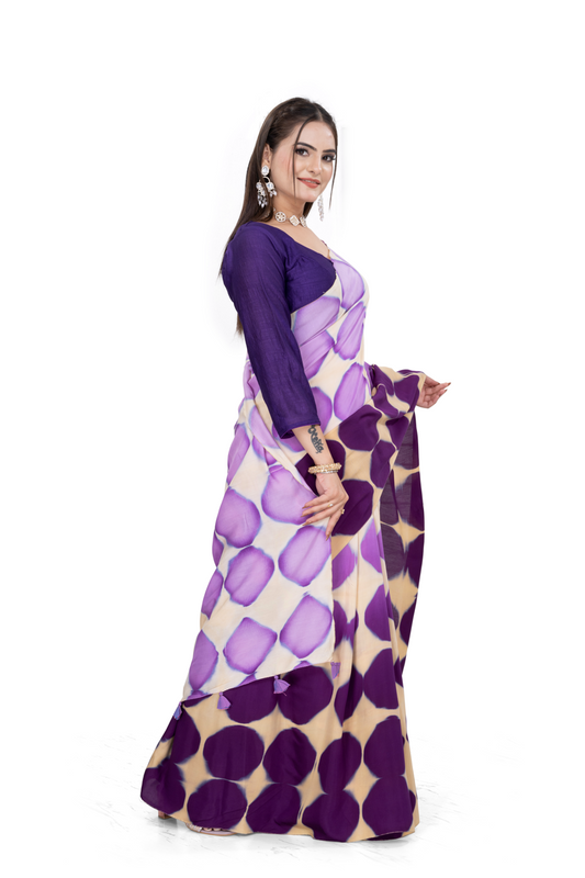 BAKED AMETHYST CLAMP SAREE