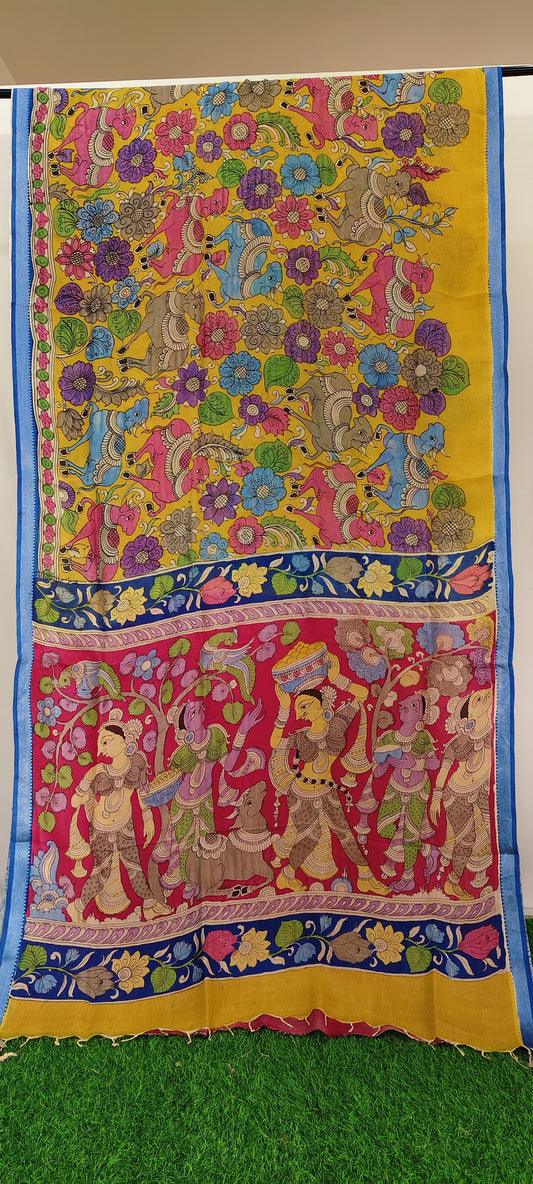 KALAMKARI HAND PAINTED SILK SAREE PRKRITI EDITION NAARI