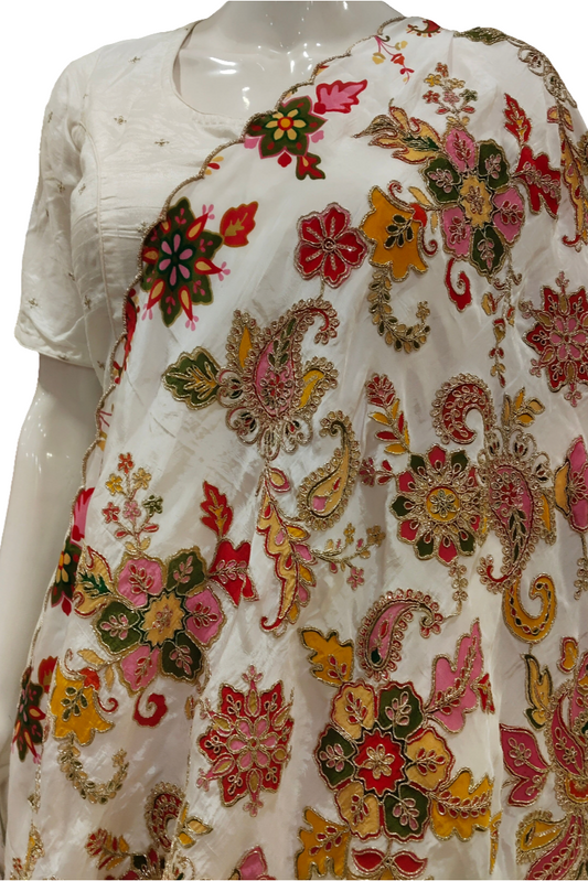 ANTHEA WHITE MULTICOLOUR DUPATTA