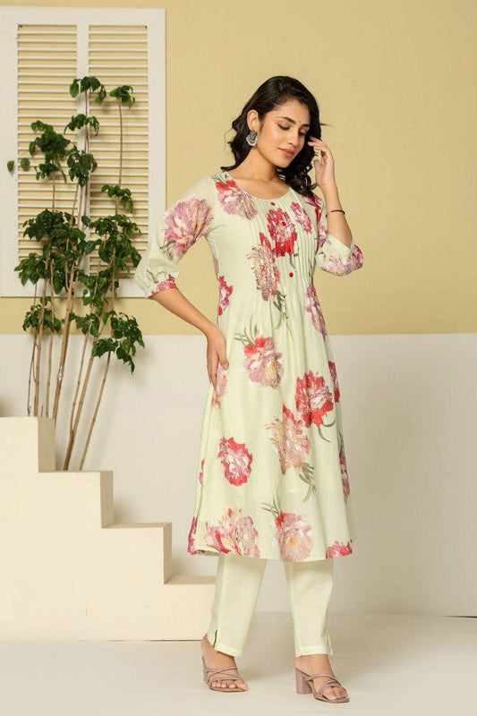 BAARI PLEATED FLORAL SET