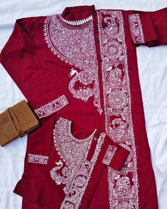 Shahsavar Handpainted Kurta