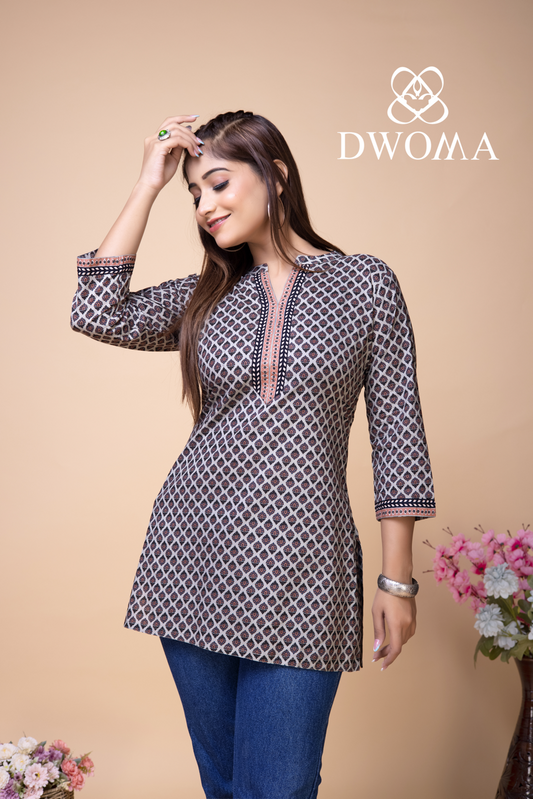 Anokhi Black Short Kurti