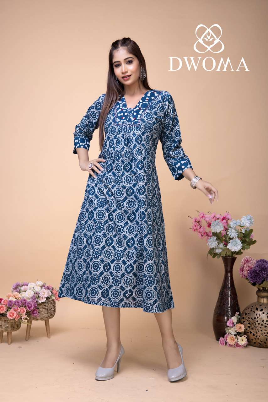 INDIGO RUSH COTTON MIDI