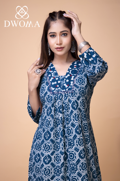 INDIGO RUSH COTTON MIDI