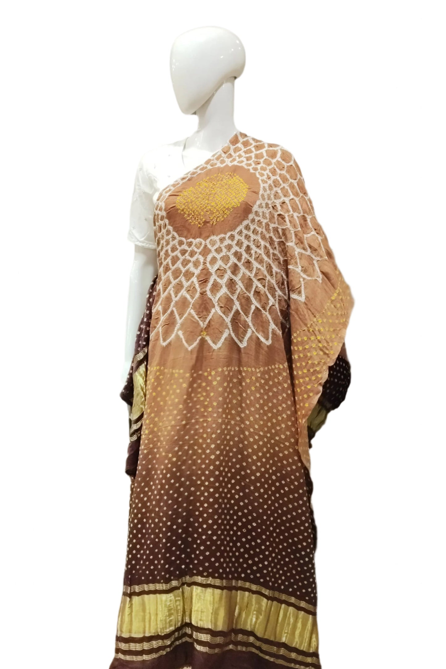 BANDHEJ BROWN OMBRE DUPPATTA
