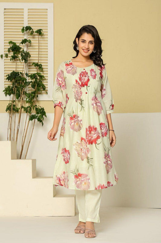 BAARI PLEATED FLORAL SET