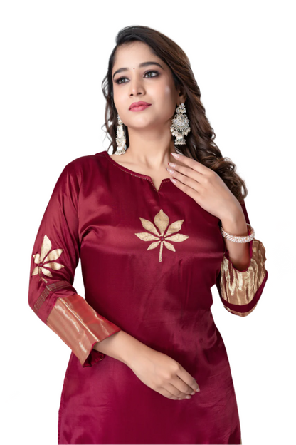 Crimson Maroon Kurti Set