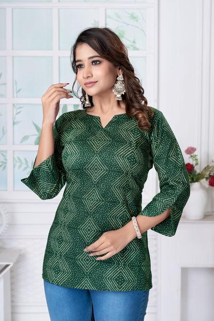 Sacramento Green Short Kurti