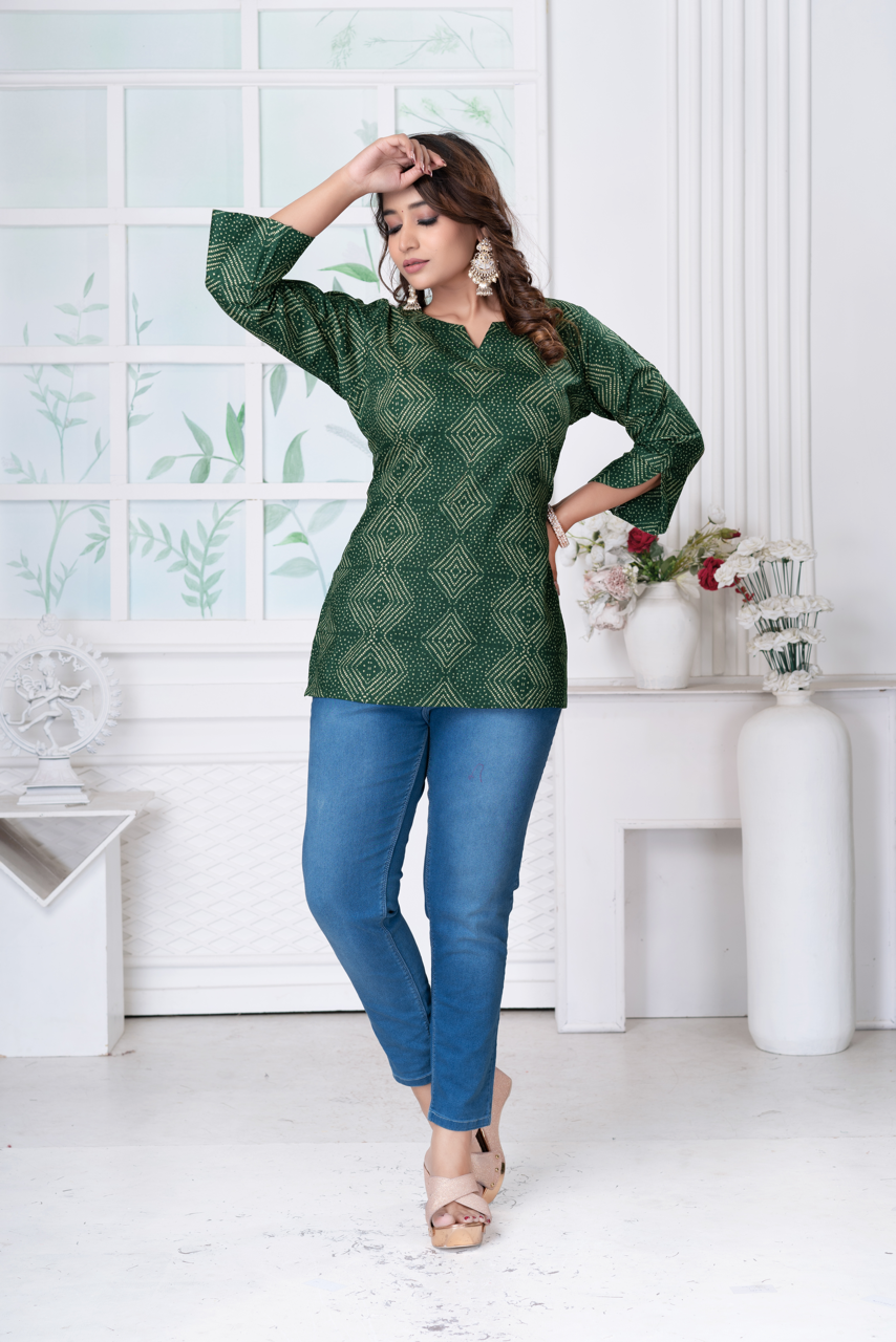 Sacramento Green Short Kurti