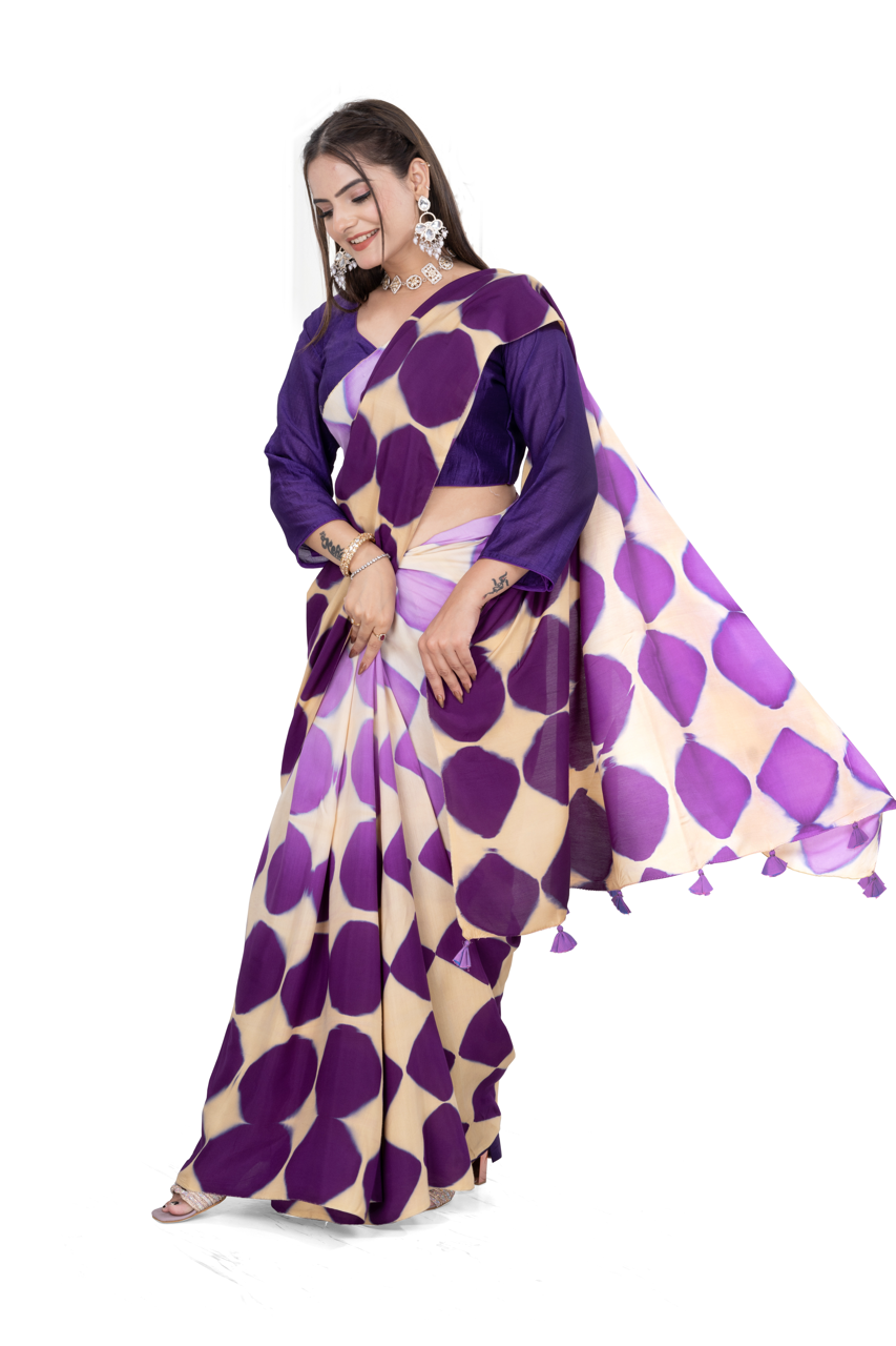 BAKED AMETHYST CLAMP SAREE