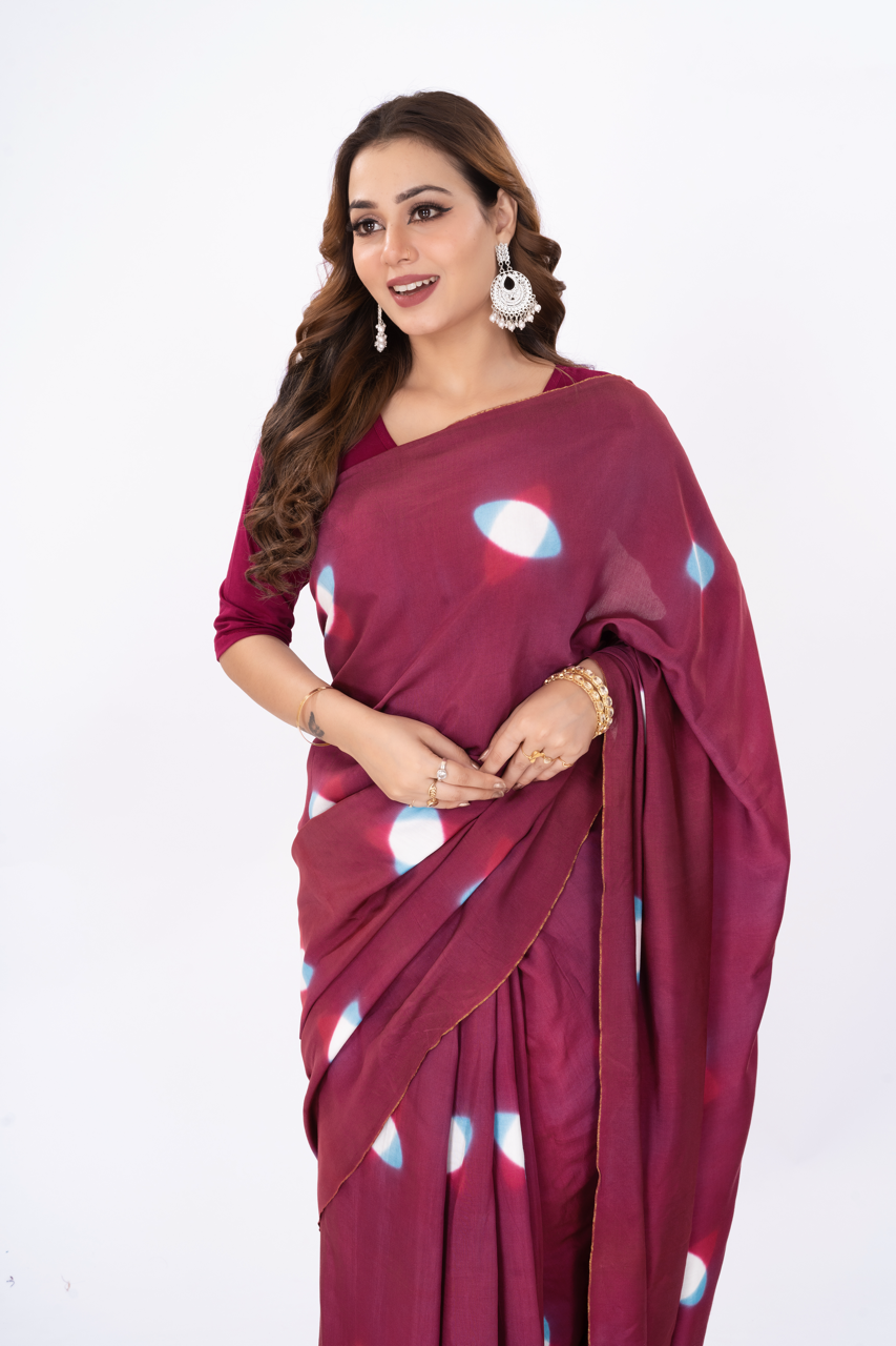 TWINEYED CLAMPDYED SAREE