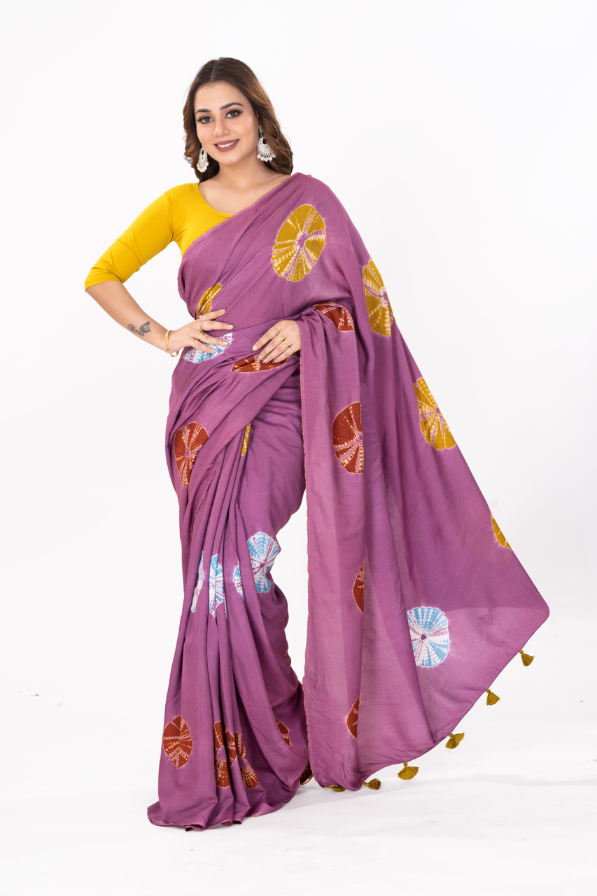 MULTICOLOURED TIEDYE SAREE