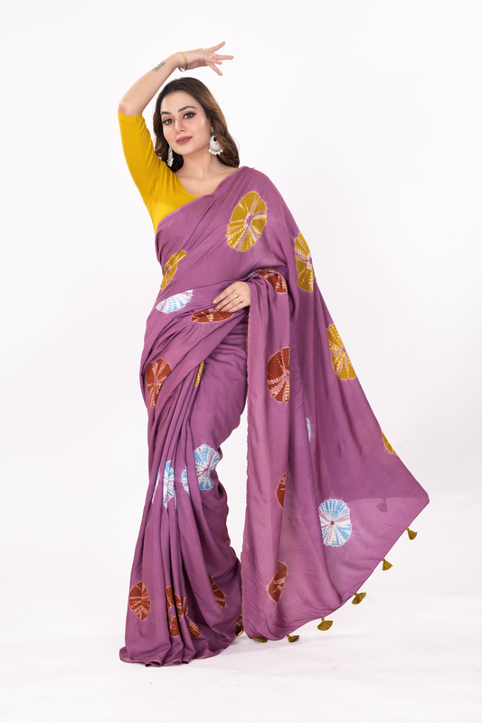 MULTICOLOURED TIEDYE SAREE