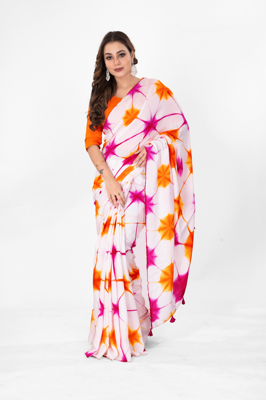 ROSHIA HAND CLAMPDYED SAREE