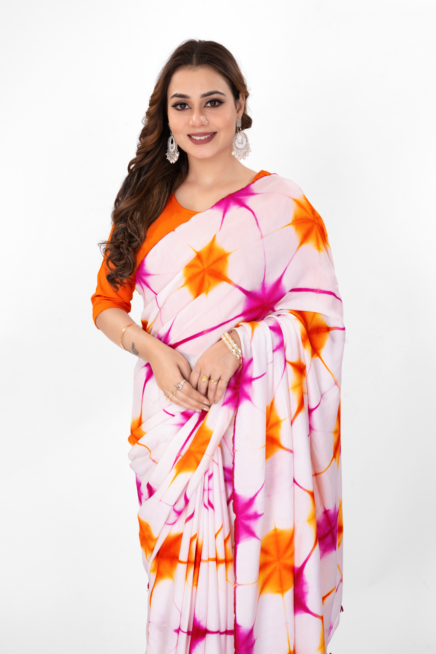 ROSHIA HAND CLAMPDYED SAREE