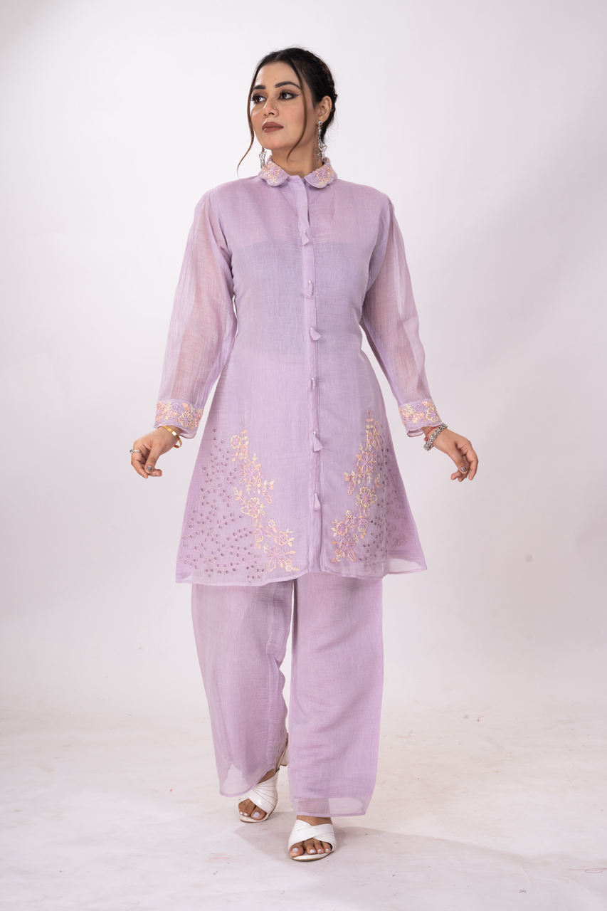 WASHED PINK MULCHANDERI CO-ORD SET
