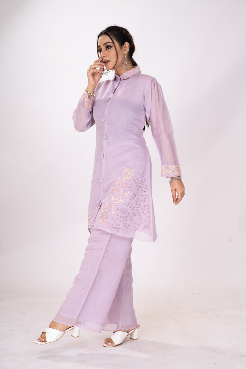 WASHED PINK MULCHANDERI CO-ORD SET