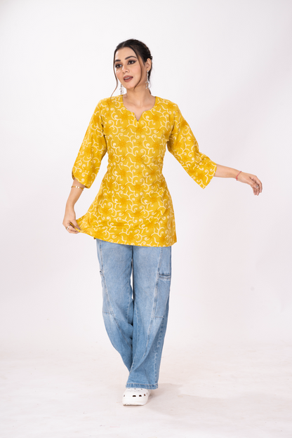 MISRN TURMERIC YELLOW SHORT TOP