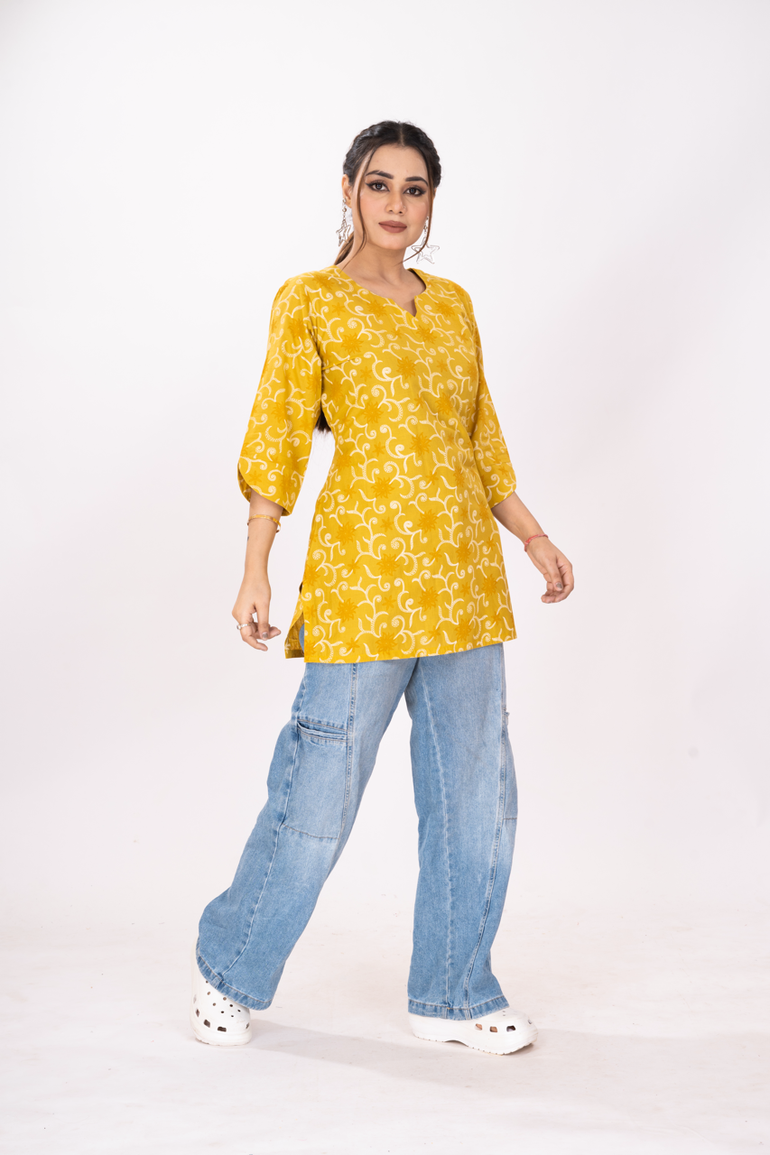 MISRN TURMERIC YELLOW SHORT TOP