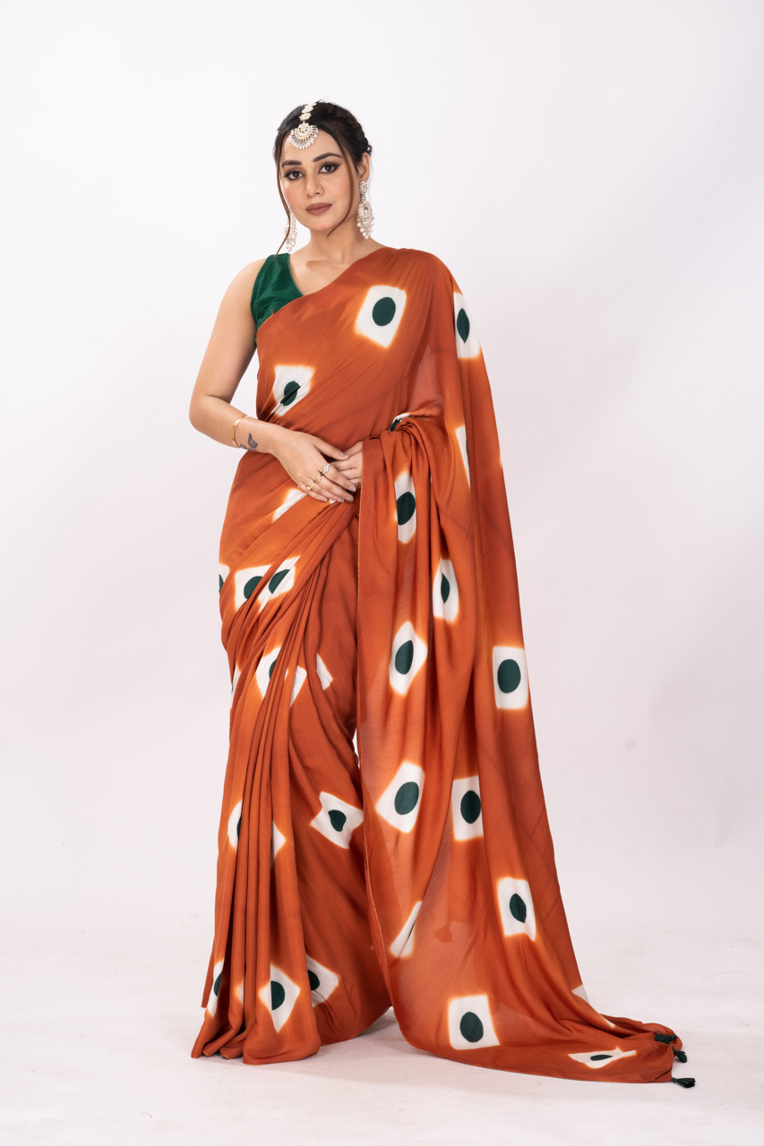 RUSTY TANG CLAMPDYED SAREE