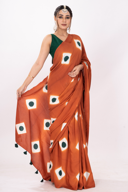 RUSTY TANG CLAMPDYED SAREE