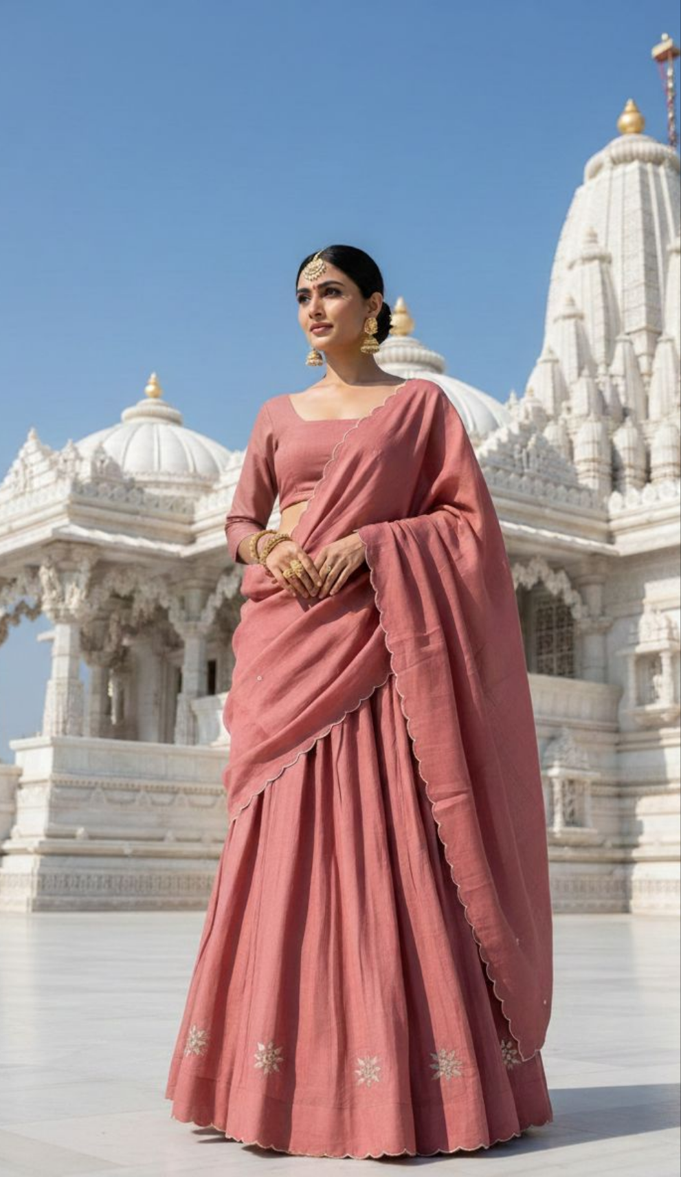 Sitara Dark Pastel Peach Lehenga Set