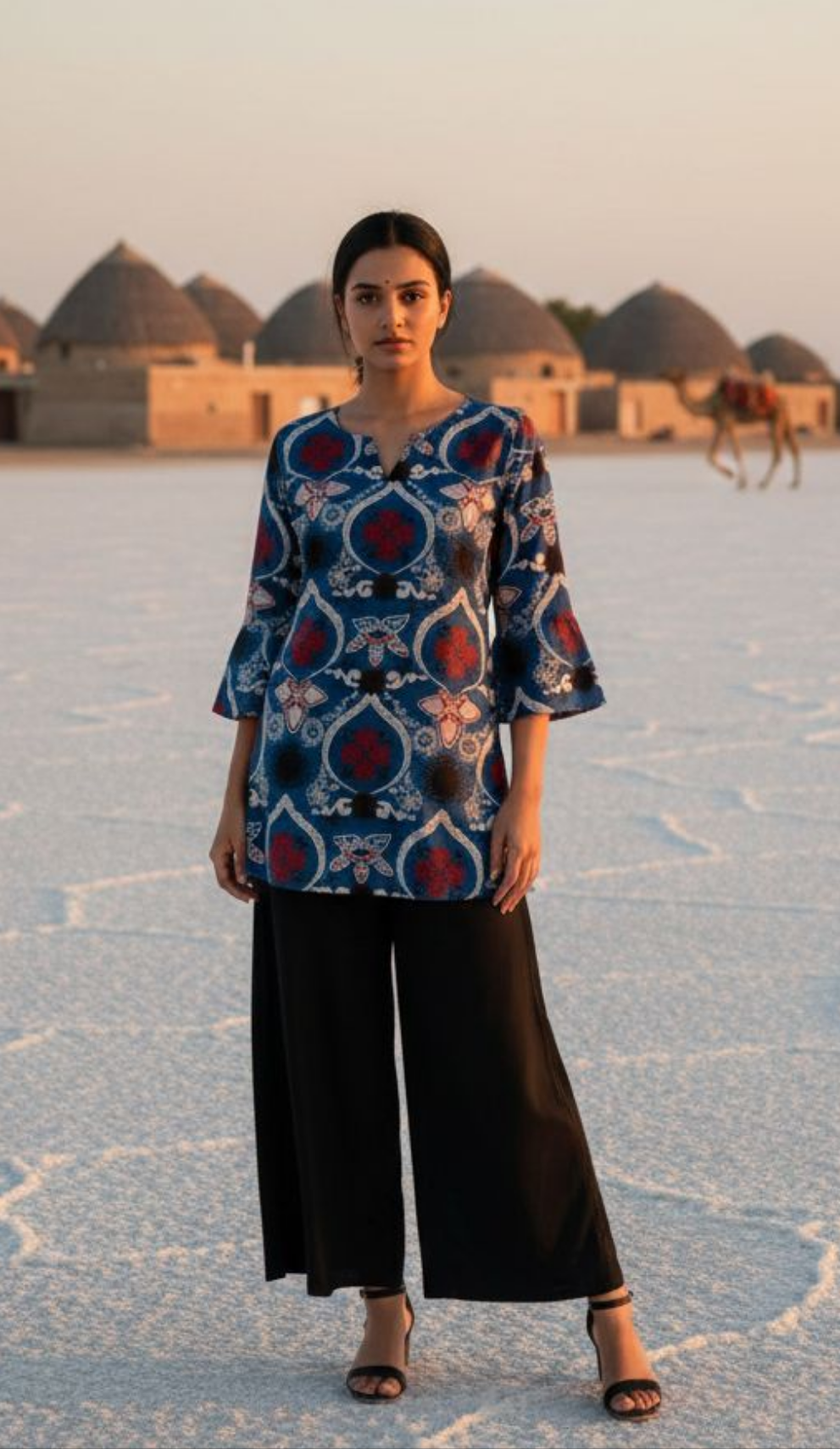 Rasya Ajrakh Short Kurti