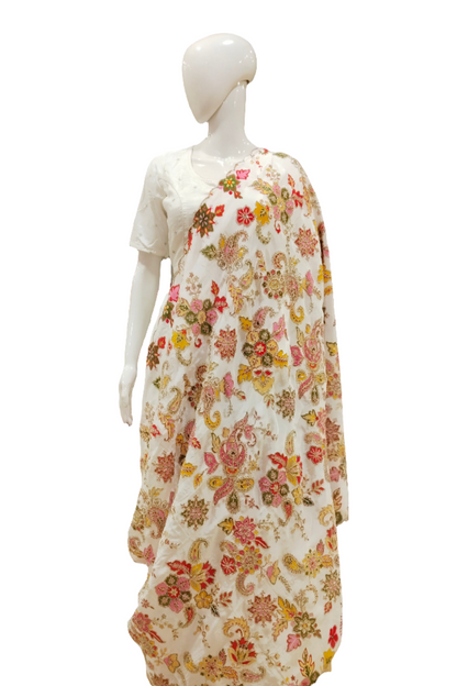 ANTHEA WHITE MULTICOLOUR DUPATTA