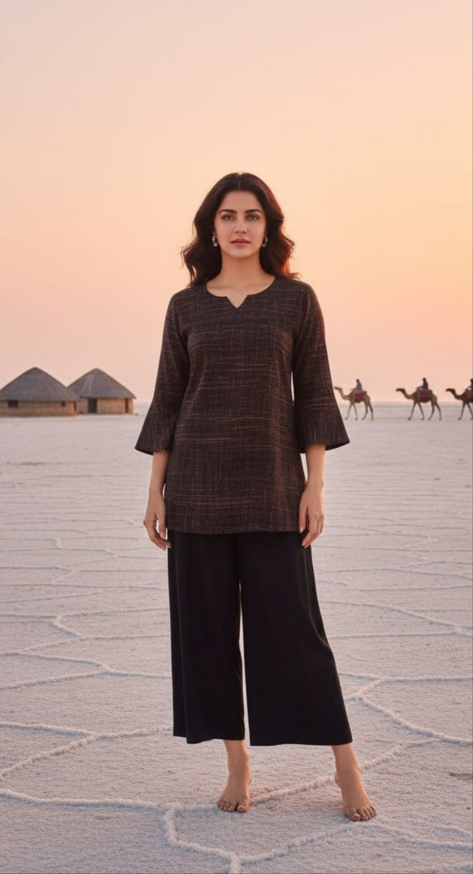 Nisa Scratched Ajrakh Top