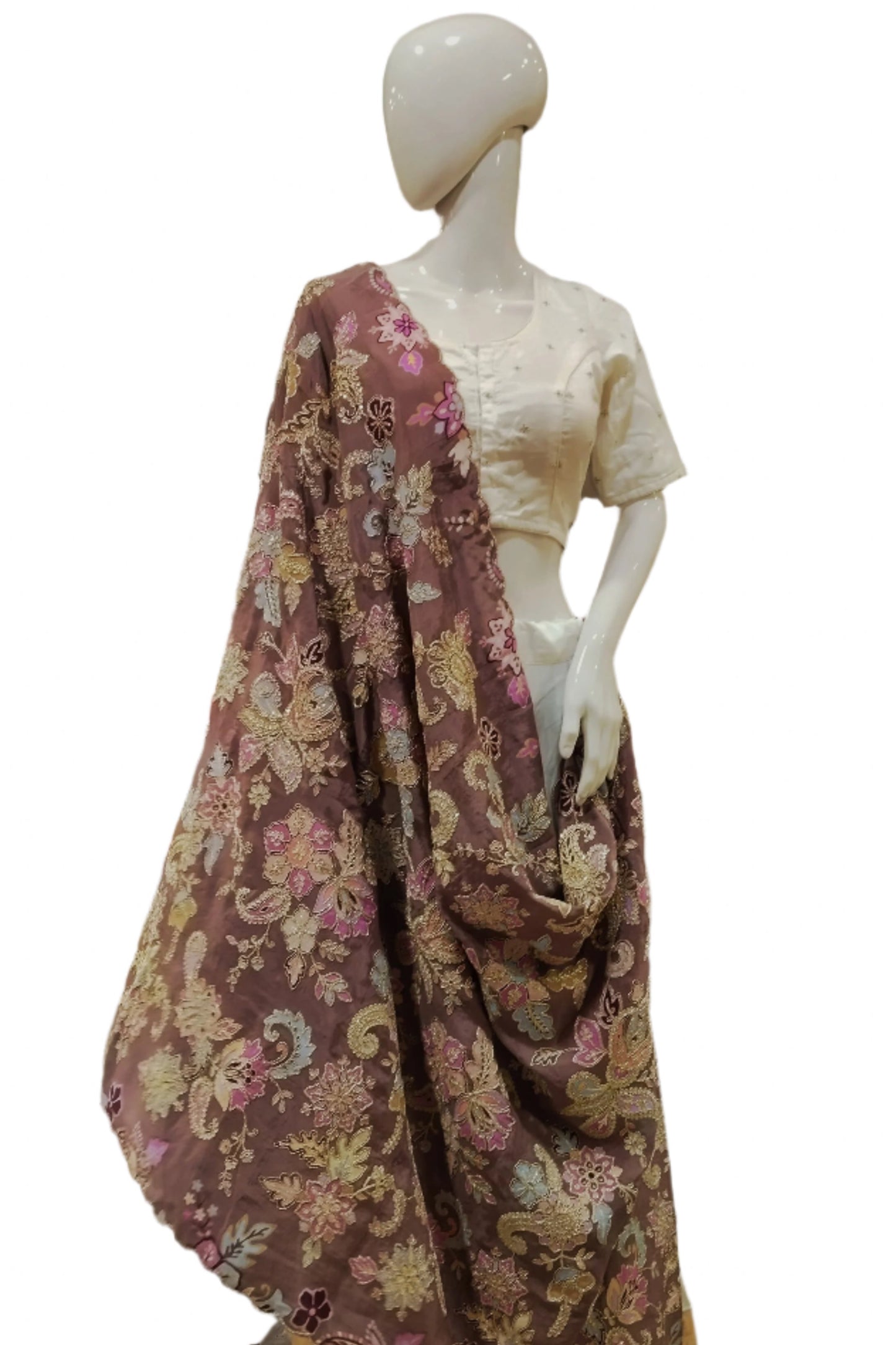 DENDRITIC BURNT PURPLE DUPPATA