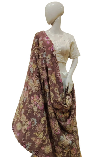 DENDRITIC BURNT PURPLE DUPPATA