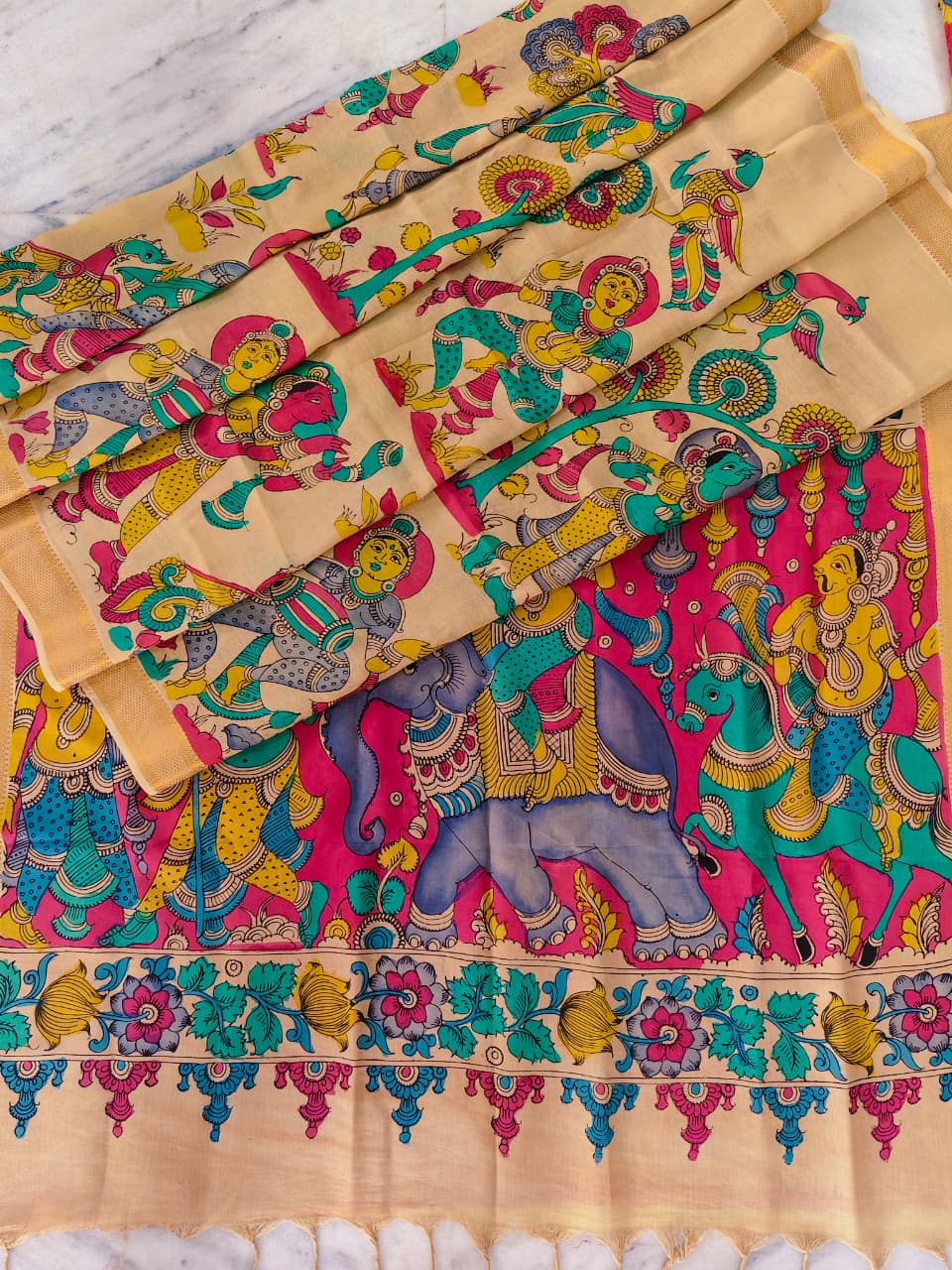 KALAMKARI HAND PAINTED SAREE JASHN EDITION