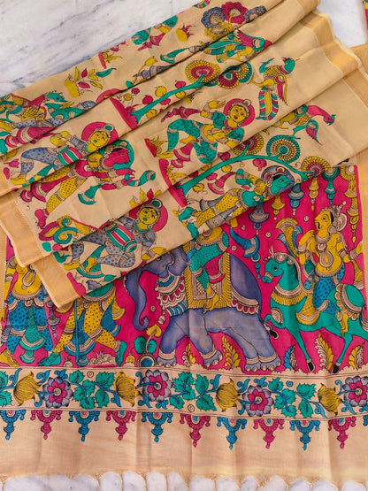 KALAMKARI HAND PAINTED SAREE JASHN EDITION