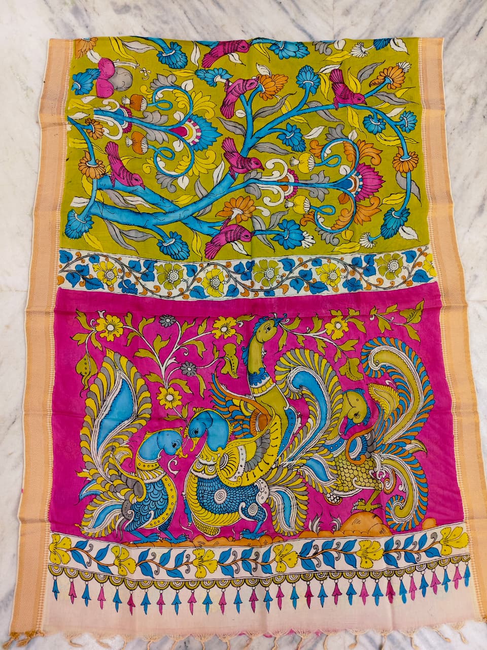 KALAMKARI HAND PAINTED SILK SAREE PRKRITI EDITION