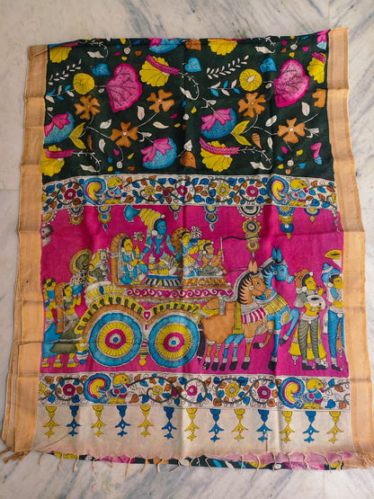 KALAMKARI HAND PAINTED SILK SAREE PRKRITI EDITION CHARIOT