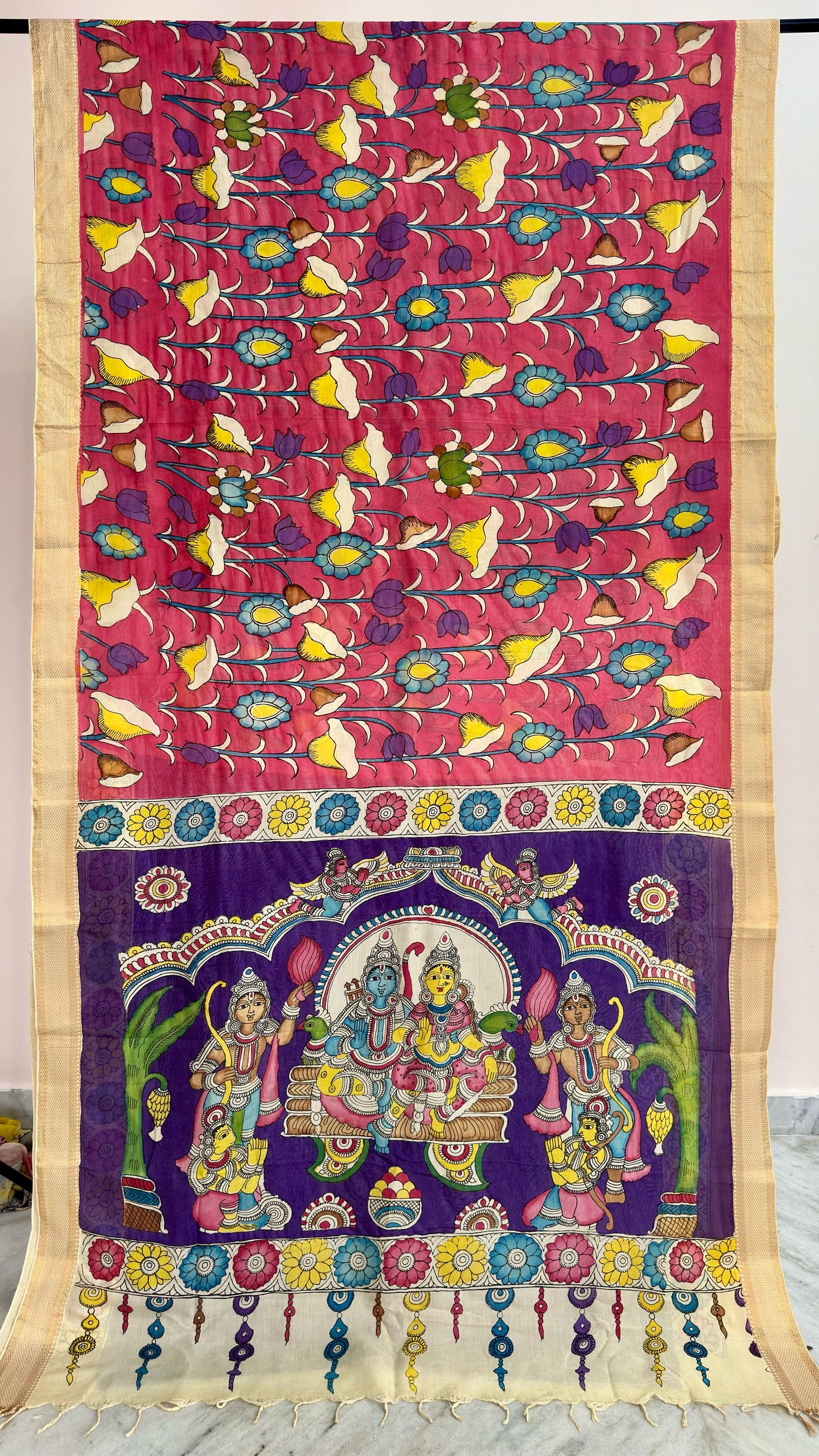KALAMKARI HAND PAINTED SILK SAREE PRKRITI EDITION RAM SITA