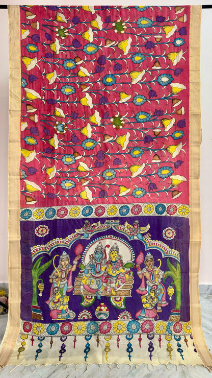 KALAMKARI HAND PAINTED SILK SAREE PRKRITI EDITION RAM SITA