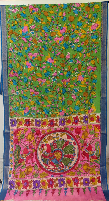 KALAMKARI HAND PAINTED SILK SAREE PRKRITI EDITION  MOR