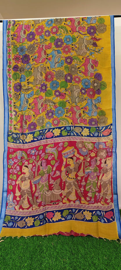 KALAMKARI HAND PAINTED SILK SAREE PRKRITI EDITION NAARI