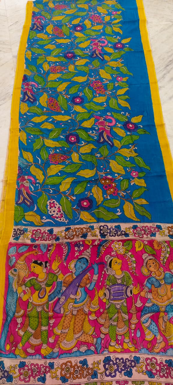 KALAMKARI HAND PAINTED SILK SAREE PRKRITI EDITION SOBHAYATRA