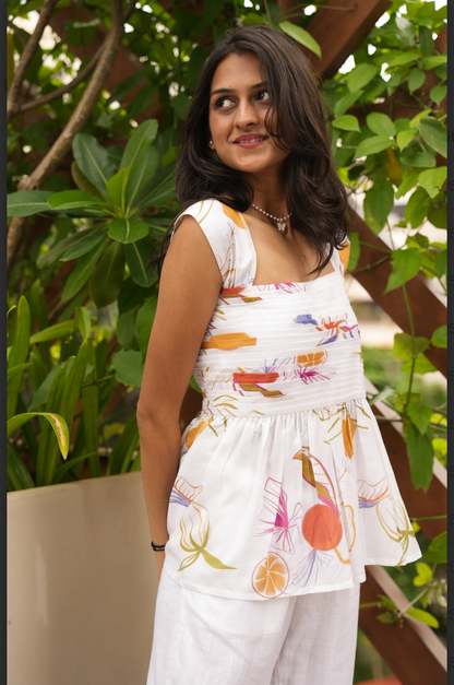 SANTRA LIMBU PLEATED TOP