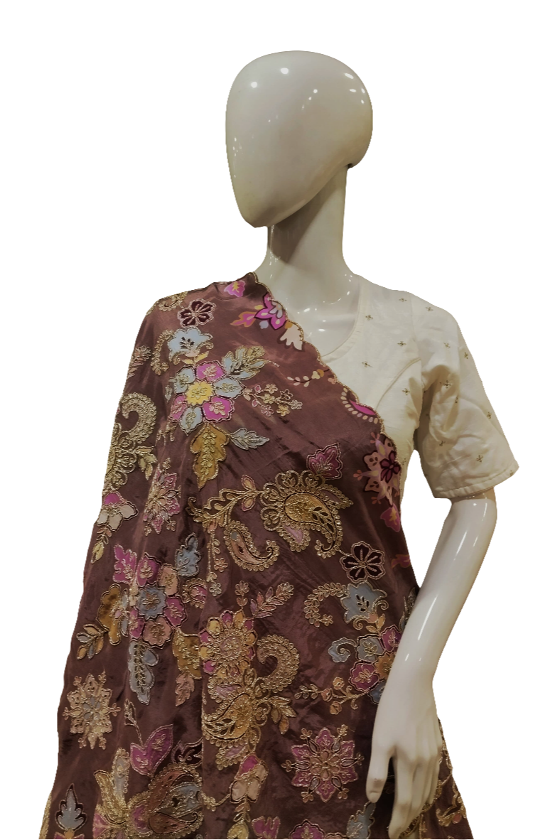 DENDRITIC BURNT PURPLE DUPPATA