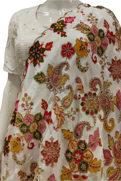 ANTHEA WHITE MULTICOLOUR DUPATTA