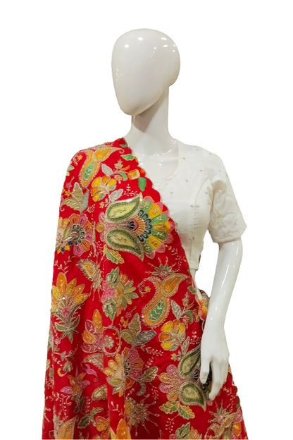 SCARLET RED BLOSSOM DUPATTA