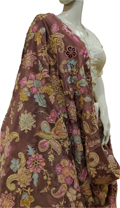 DENDRITIC BURNT PURPLE DUPPATA