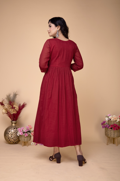 CHERRY RED ABHLA AGARKHA STYLE