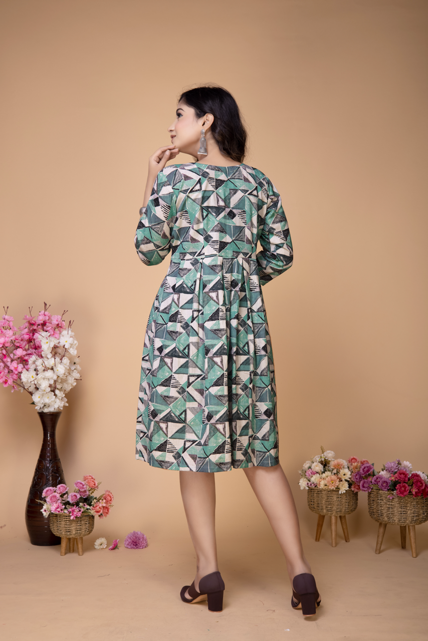 PINE GEOMETRIC ABSTRACT DRESS