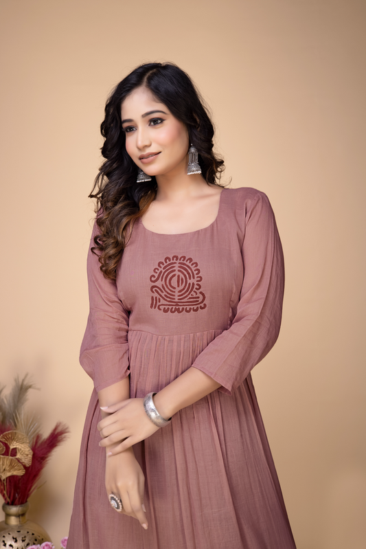 ROSYBROWN MULMUL BLOCK PRINTED