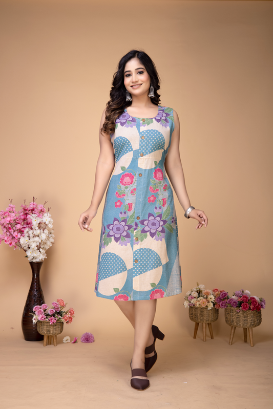 COTTON ABSTRACT FLORAL